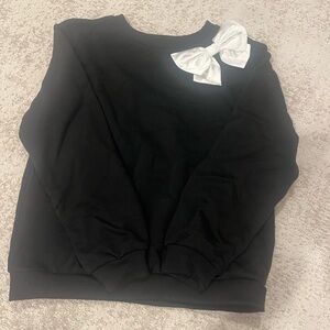H&M Black Sweater with White Bow Accent